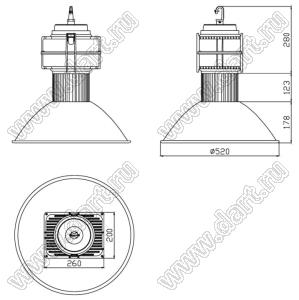 BL-2620GK520AL-100 светильник индустриальный; 1 LED модуль Р=100Вт; Uп=AC85V-AC265V 50/60Hz; белый