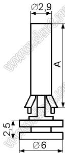 EDC-11.4 фиксатор платы с защелкой в шасси; A=11,4мм; d отв.=3,5мм; t=1,6мм; нейлон-66; натуральный