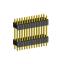 2206PBDI-026G-2148 вилка открытая прямая двухрядная с двойным изолятором на плату для монтажа в отверстия; 26-конт.; P=1,27x2,54мм