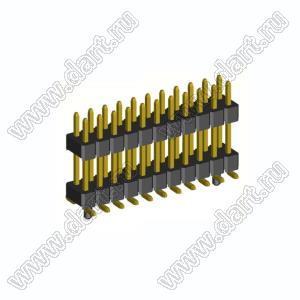 2208SMDI-22G-3090-PG вилка открытая прямая двухрядная приподнятая с направляющими на плату для поверхностного (SMD) монтажа; шаг 2,00 x 2,00 мм; (2x11) конт.