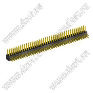 2204R-74G (2x37) вилка открытая угловая двухрядная на плату с увеличенным изолятором для монтажа в отверстия, шаг 2,00 x 2,00 мм, 74 конт.
