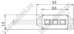 BL-LML352803Y модуль светодиодный герметичный; 12В (DC); желтый; P=0,24Вт; Φν=12-15лм; 3 шт. SMD3528; IP65; 32x13x5,6мм; Q=120°