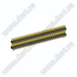 2208SMDI-66G-3090-PG вилка открытая прямая двухрядная приподнятая с направляющими на плату для поверхностного (SMD) монтажа; шаг 2,00 x 2,00 мм; (2x33) конт.