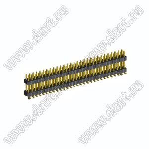 2208SMDI-58G-3090-PG вилка открытая прямая двухрядная приподнятая с направляющими на плату для поверхностного (SMD) монтажа; шаг 2,00 x 2,00 мм; (2x29) конт.
