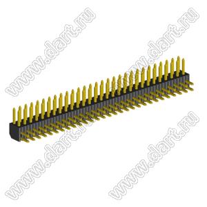 2204R-58G (2x29) вилка открытая угловая двухрядная на плату с увеличенным изолятором для монтажа в отверстия, шаг 2,00 x 2,00 мм, 58 конт.