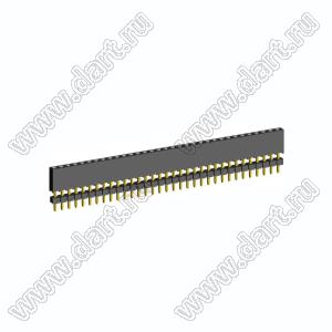 2209SDI-33G-935 розетка прямая однорядная с двойным изолятором (гнездо) на плату для монтажа в отверстия, шаг 2,00 мм А=3,8мм, В=9,35мм, 33 конт.
