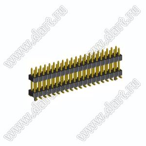 2208SMDI-40G-3090-PG вилка открытая прямая двухрядная приподнятая с направляющими на плату для поверхностного (SMD) монтажа; шаг 2,00 x 2,00 мм; (2x20) конт.
