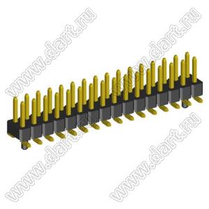 2208SM-32G-PG вилка SMD прямая двухрядная с направляющими в плату, шаг 2,0 мм, 2х16конт.