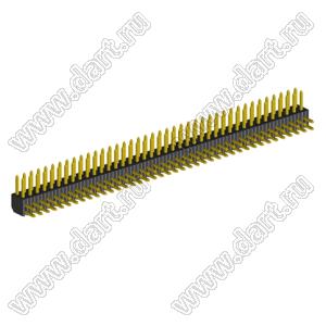 2204R-80G (2x40) вилка открытая угловая двухрядная на плату с увеличенным изолятором для монтажа в отверстия, шаг 2,00 x 2,00 мм, 80 конт.