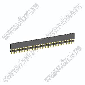 2209SDI-39G-935 розетка прямая однорядная с двойным изолятором (гнездо) на плату для монтажа в отверстия, шаг 2,00 мм А=3,8мм, В=9,35мм, 39 конт.
