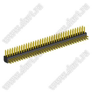 2204R-68G (2x34) вилка открытая угловая двухрядная на плату с увеличенным изолятором для монтажа в отверстия, шаг 2,00 x 2,00 мм, 68 конт.
