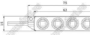 BL-LMR505004Y модуль светодиодный герметичный; 12В (DC); желтый; P=0,96Вт; Φν=56-64лм; 4 шт. SMD5050; IP65; 75x15x6мм; Q=120°