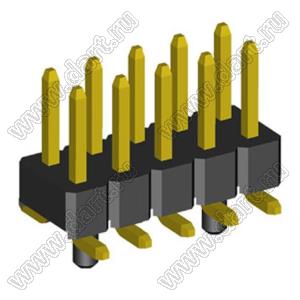 2208SM-10G-PG вилка SMD прямая двухрядная с направляющими в плату, шаг 2,0 мм, 2х5конт.