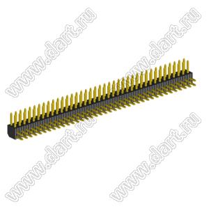 2204R-76G (2x38) вилка открытая угловая двухрядная на плату с увеличенным изолятором для монтажа в отверстия, шаг 2,00 x 2,00 мм, 76 конт.