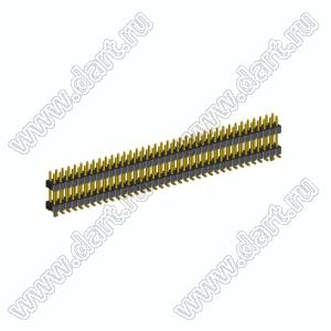 2208SMDI-74G-3090-PG вилка открытая прямая двухрядная приподнятая с направляющими на плату для поверхностного (SMD) монтажа; шаг 2,00 x 2,00 мм; (2x37) конт.