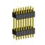 2206PBDI-016G-2148 вилка открытая прямая двухрядная с двойным изолятором на плату для монтажа в отверстия; 16-конт.; P=1,27x2,54мм