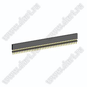 2209SDI-40G-935 розетка прямая однорядная с двойным изолятором (гнездо) на плату для монтажа в отверстия, шаг 2,00 мм А=3,8мм, В=9,35мм, 40 конт.