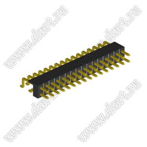 2208R-32G-SM-3262 вилка открытая угловая двухрядная на плату для поверхностного (SMD) монтажа; шаг 2,00 x 2,00 мм; (2x16) конт.
