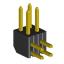2204R-04G (2x2) вилка открытая угловая двухрядная на плату с увеличенным изолятором для монтажа в отверстия, шаг 2,00 x 2,00 мм, 4 конт.
