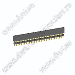 2209SDI-30G-935 розетка прямая однорядная с двойным изолятором (гнездо) на плату для монтажа в отверстия, шаг 2,00 мм А=3,8мм, В=9,35мм, 30 конт.