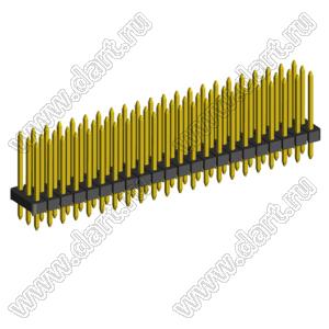 2203P-069G-H15-125 вилка открытая прямая трехрядная на плату для монтажа в отверстия; шаг 2,00 x 2,00 мм; (3x23) конт.