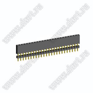 2209SDI-24G-935 розетка прямая однорядная с двойным изолятором (гнездо) на плату для монтажа в отверстия, шаг 2,00 мм А=3,8мм, В=9,35мм, 24 конт.