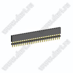 2209SDI-26G-935 розетка прямая однорядная с двойным изолятором (гнездо) на плату для монтажа в отверстия, шаг 2,00 мм А=3,8мм, В=9,35мм, 26 конт.