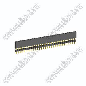 2209SDI-31G-935 розетка прямая однорядная с двойным изолятором (гнездо) на плату для монтажа в отверстия, шаг 2,00 мм А=3,8мм, В=9,35мм, 31 конт.