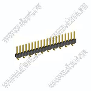 2211SM-20G-B1 вилка открытая прямая однорядная на плату для поверхностного (SMD) монтажа; шаг 2,54мм; 20-конт.