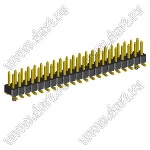 2208SM-42G-PG вилка SMD прямая двухрядная с направляющими в плату, шаг 2,0 мм, 2х21конт.