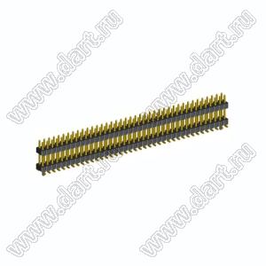 2208SMDI-78G-3090-PG вилка открытая прямая двухрядная приподнятая с направляющими на плату для поверхностного (SMD) монтажа; шаг 2,00 x 2,00 мм; (2x39) конт.