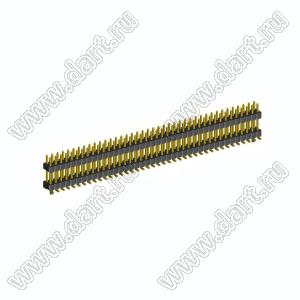 2208SMDI-80G-3090-PG вилка открытая прямая двухрядная приподнятая с направляющими на плату для поверхностного (SMD) монтажа; шаг 2,00 x 2,00 мм; (2x40) конт.