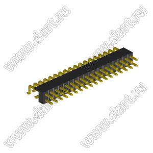 2208R-36G-SM-3262 вилка открытая угловая двухрядная на плату для поверхностного (SMD) монтажа; шаг 2,00 x 2,00 мм; (2x18) конт.