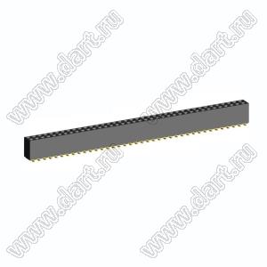 2214SM-76G-85 (PBD-76S) розетка двухрядная прямая (гнездо) на плату для поверхностного (SMD) монтажа, высота 8,5 мм; шаг 2,54 x 2,54 мм, 2х38 конт.; шаг 2.54мм; P=2,54мм