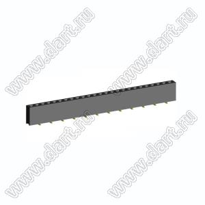 2212SM-25G-75-B1 розетка прямая однорядная (гнездо) на плату для поверхностного (SMD) монтажа, высота изолятора 7,5 мм; шаг 2,54 мм, 25 конт.