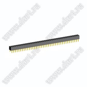 2214TB-78G-05 розетка двухрядная прямая (гнездо) на плату для монтажа в отверстия, высота изолятора 5,0 мм; шаг 2,54 x 2,54 мм; C=5,08 мм; 2х39 конт.