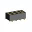 2214SM-08G-37D розетка двухрядная прямая (гнездо) на плату для поверхностного (SMD) монтажа, высота изолятора 3,7 мм, шаг 2,54 мм, 2х4 конт.