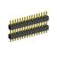 2199SADI-25G-1110 (PLLH1.27-25) вилка штыревая открытая прямая с двойным изолятором однорядная на плату для монтажа в отверстия, шаг 1,27мм, 1x25 конт.
