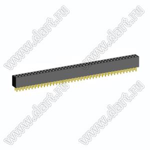 402214DS-80G-85 розетка розетка двухрядная прямая (гнездо) на плату для монтажа в отверстия, высота изолятора 8,5 мм; шаг 2,54 x 2,54 мм, шаг 2,54 мм, 2х40 конт.