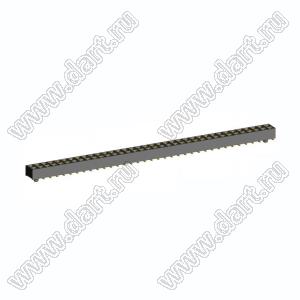 2214SM-72G-37D-PG розетка двухрядная прямая с направляющими на плату для поверхностного (SMD) монтажа, высота изолятора 3,7 мм; 72-конт.; P=2,54мм