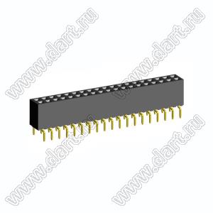 2214TB-36G-85-06 розетка двухрядная прямая на плату для монтажа в отверстия; 36-конт.; P=2,54мм