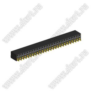 2214ВR-52G-SM (2259-0226ANG0MUT01) розетка с боковым входом двухрядная (гнездо) на плату для поверхностного (SMD) монтажа, шаг 2,54 x 2,54 мм, 2х26 конт.; шаг 2.54мм; P=2,54мм