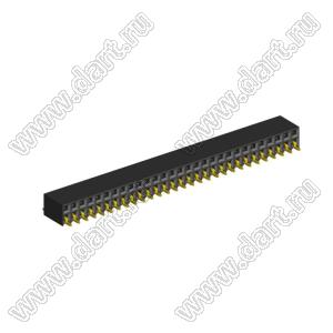 2214ВR-58G-SM (2259-0229ANG0MUT01) розетка с боковым входом двухрядная (гнездо) на плату для поверхностного (SMD) монтажа, шаг 2,54 x 2,54 мм, 2х29 конт.; шаг 2.54мм; P=2,54мм