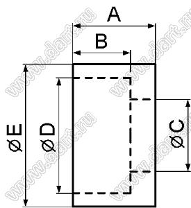 U-5 распорка межплатная; A=4,6мм; B=3,2мм; C=4,1мм; D=6,5мм; E=8,0мм; нейлон-66 (UL); натуральный