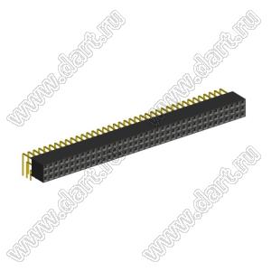 2234R-117G-85 (3x39) розетка трехрядная угловая (гнездо) на плату для монтажа в отверстия, шаг 2,54 x 2,54 мм, 3х39 конт.