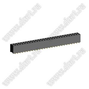 2214SM-54G-75 розетка двухрядная прямая (гнездо) на плату для поверхностного (SMD) монтажа, высота 7,5 мм; шаг 2,54 x 2,54 мм, 2х27 конт.