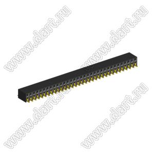 2214ВR-66G-SM (2259-0233ANG0MUT01) розетка с боковым входом двухрядная (гнездо) на плату для поверхностного (SMD) монтажа, шаг 2,54 x 2,54 мм, 2х33 конт.; шаг 2.54мм; P=2,54мм