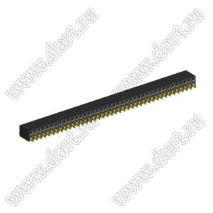 2214ВR-80G-SM (2259-0240ANG0MUT01) розетка с боковым входом двухрядная (гнездо) на плату для поверхностного (SMD) монтажа, шаг 2,54 x 2,54 мм, 2х40 конт.; шаг 2.54мм; P=2,54мм