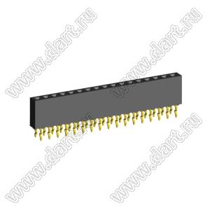 2212TB-17G-85-04 розетка однорядная прямая (гнездо) на плату для монтажа в отверстия, высота изолятора 8,5 мм; 17-конт.; P=2,54мм