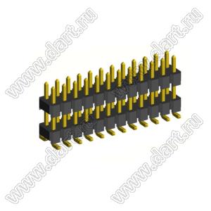 2213SMDI-24G (PLHD-24S) вилка открытая прямая двухрядная с двойным изолятором на плату для поверхностного (SMD) монтажа, шаг 2,54 x 2,54 мм,2x12 конт.
